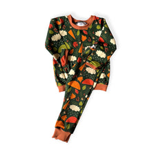 Load image into Gallery viewer, Green Autumn Rainy Days Baby & Children's Cuffed Top • ORGANIC • MADE TO ORDER •