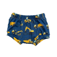 Load image into Gallery viewer, Navy Construction Baby & Children's Bummies • READY TO SHIP • 3-6 Months •