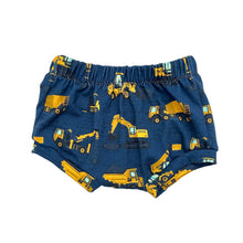 Load image into Gallery viewer, Navy Construction Baby & Children's Bummies • READY TO SHIP • 3-6 Months •