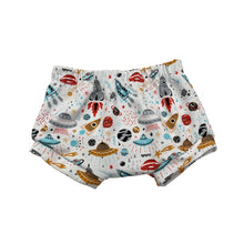 Load image into Gallery viewer, White Space Rockets Baby & Children's Bummies • READY TO SHIP • Kids Shorts •