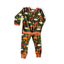 Load image into Gallery viewer, Green Autumn Rainy Days Baby & Children's Cuffed Top • ORGANIC • MADE TO ORDER •