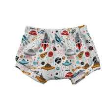 Load image into Gallery viewer, White Space Rockets Baby & Children's Bummies • READY TO SHIP • Kids Shorts •