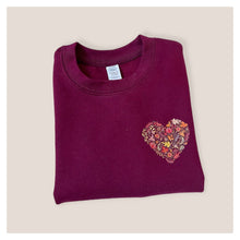 Load image into Gallery viewer, Burgundy Autumn Heart Baby & Children's Sweatshirt • READY TO SHIP • Kids Jumper •