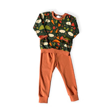 Load image into Gallery viewer, Green Autumn Rainy Days Baby & Children's Cuffed Top • ORGANIC • MADE TO ORDER •