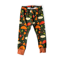 Load image into Gallery viewer, Green Autumn Rainy Days Baby & Children's Leggings • ORGANIC • READY TO SHIP •Kids • 18-24 Months •