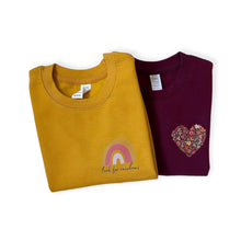 Load image into Gallery viewer, Mustard 'Look For Rainbows' Baby & Children's Sweatshirt • READY TO SHIP • Kids Jumper • 5-6 Years •
