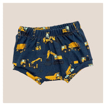 Load image into Gallery viewer, Navy Construction Baby & Children's Bummies • READY TO SHIP • 3-6 Months •