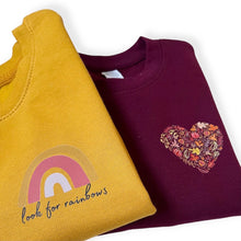 Load image into Gallery viewer, Burgundy Autumn Heart Baby & Children's Sweatshirt • READY TO SHIP • Kids Jumper •