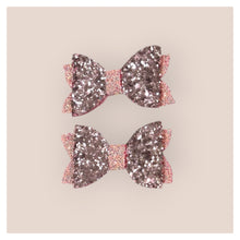 Load image into Gallery viewer, Pink Glitter Hair Bows • 2 x Pack •