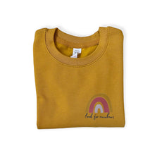 Load image into Gallery viewer, Mustard 'Look For Rainbows' Baby & Children's Sweatshirt • READY TO SHIP • Kids Jumper • 5-6 Years •