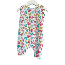 Load image into Gallery viewer, Pastel Hearts Baby & Child's Shortie Romper • MADE TO ORDER • Kids Romper •