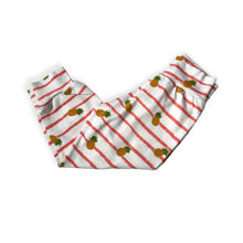 Load image into Gallery viewer, Salmon Pink Striped Daisy Baby & Children's Cuffed Trousers • READY to SHIP • 18-24 Months • Kids •
