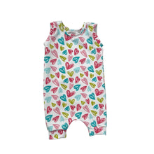 Load image into Gallery viewer, Pastel Hearts Baby & Child's Shortie Romper • READY TO SHIP • 6-9 Months •Kids Romper •