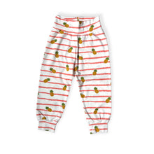Load image into Gallery viewer, Salmon Pink Striped Daisy Baby & Children's Cuffed Trousers • READY to SHIP • 18-24 Months • Kids •
