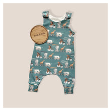 Load image into Gallery viewer, Animal Train Baby & Children's Romper • MADE TO ORDER • Kids Romper •