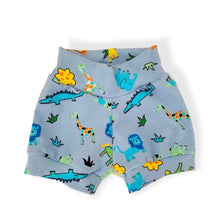 Load image into Gallery viewer, Blue Jungle Animals Baby & Children's Cuffed Shorts • READY TO SHIP • 6-9 Months •