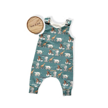 Load image into Gallery viewer, Animal Train Baby & Children's Romper • MADE TO ORDER • Kids Romper •