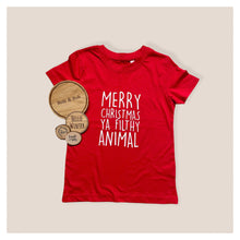 Load image into Gallery viewer, Merry Christmas Ya Filthy Animal Baby & Children's T-Shirt • MADE TO ORDER •Kids •