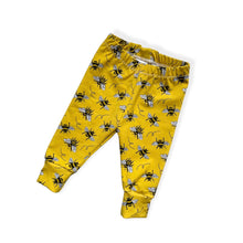 Load image into Gallery viewer, Yellow Bee Baby & Children's Leggings • ORGANIC • MADE TO ORDER • Kids Leggings •