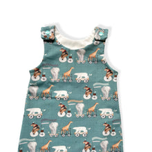 Load image into Gallery viewer, Animal Train Baby & Children's Romper • MADE TO ORDER • Kids Romper •