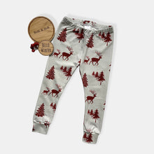 Load image into Gallery viewer, Buffalo Plaid Deer Baby & Children's Leggings • MADE TO ORDER • Kids Leggings • Christmas •