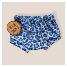 Load image into Gallery viewer, Blue Leopard Print Baby & Children's Bummies • MADE TO ORDER • Kids Bummies •