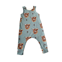 Load image into Gallery viewer, Highland Cow Baby & Children's Romper • READY TO SHIP • Kids Romper •