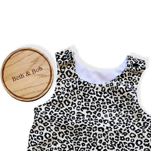 Load image into Gallery viewer, Black & White Baby & Children's Leopard Print Romper • MADE TO ORDER • Kids Romper •