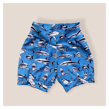 Load image into Gallery viewer, Blue Sharks Baby & Children's Cuffed Shorts • READY TO SHIP • 2-3 Years •