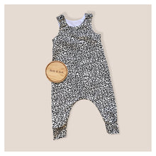 Load image into Gallery viewer, Black & White Baby & Children's Leopard Print Romper • MADE TO ORDER • Kids Romper •