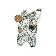 Load image into Gallery viewer, Eucalyptus Shortie Baby & Children's Romper • ORGANIC • Made To Order • Kids Romper •