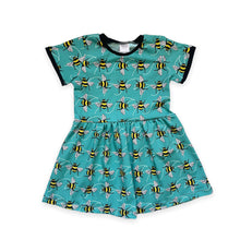 Load image into Gallery viewer, Blue Bees Baby & Children's Twirl Dress • ORGANIC • MADE TO ORDER • Kids Dress •