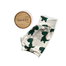 Load image into Gallery viewer, Green Dinosaur Baby & Children's Cuffed Shorts • ORGANIC • MADE TO ORDER •