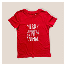Load image into Gallery viewer, Merry Christmas Ya Filthy Animal Baby & Children's T-Shirt • MADE TO ORDER •Kids •