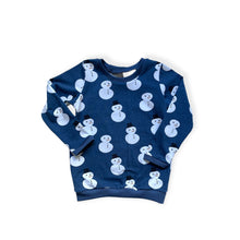 Load image into Gallery viewer, Blue Snowman Baby & Children's Cuffed Top • ORGANIC • READY TO SHIP • Kids •