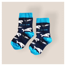 Load image into Gallery viewer, 'Save The Whales' Bamboo Socks for Kids • READY TO SHIP •