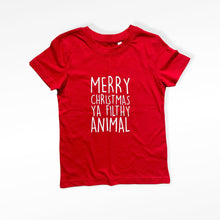 Load image into Gallery viewer, Merry Christmas Ya Filthy Animal Baby & Children's T-Shirt • MADE TO ORDER •Kids •