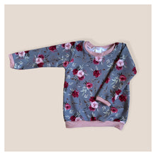 Load image into Gallery viewer, Grey & Pink Red Roses Baby & Children's Lightweight Jumper • MADE TO ORDER • Kids Jumper •