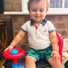 Load image into Gallery viewer, Green Tennis Ball Baby & Children's Cuffed Shorts • MADE TO ORDER • Kids Shorts •