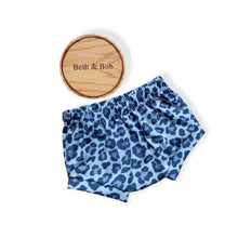 Load image into Gallery viewer, Blue Leopard Print Baby & Children's Bummies • MADE TO ORDER • Kids Bummies •
