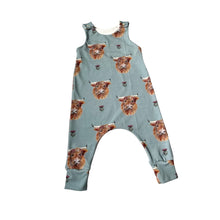 Load image into Gallery viewer, Highland Cow Baby & Children's Romper • READY TO SHIP • Kids Romper •