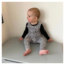 Load image into Gallery viewer, Black & White Baby & Children's Leopard Print Romper • MADE TO ORDER • Kids Romper •