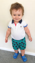 Load image into Gallery viewer, Green Tennis Ball Baby & Children's Cuffed Shorts • MADE TO ORDER • Kids Shorts •