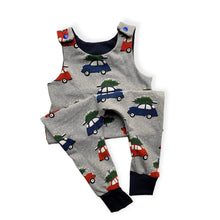 Load image into Gallery viewer, Grey Christmas Cars Baby & Children's Romper • READY TO SHIP • Kids •