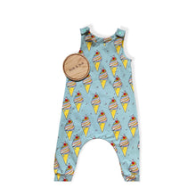 Load image into Gallery viewer, Blue Ice Creams Baby & Children's Romper • Organic • READY TO SHIP • Kids Romper •