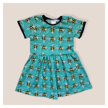 Load image into Gallery viewer, Blue Bees Baby & Children's Twirl Dress • ORGANIC • MADE TO ORDER • Kids Dress •