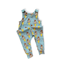 Load image into Gallery viewer, Blue Ice Creams Baby & Children's Romper • Organic • READY TO SHIP • Kids Romper •