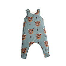 Load image into Gallery viewer, Highland Cow Baby & Children's Romper • READY TO SHIP • Kids Romper •