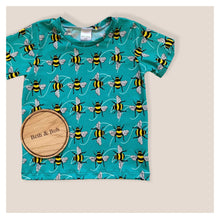 Load image into Gallery viewer, Blue Bees Baby & Children's T-Shirt • ORGANIC • MADE TO ORDER • Kids Tee •