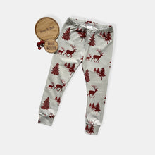 Load image into Gallery viewer, Buffalo Plaid Deer Baby & Children's Leggings • MADE TO ORDER • Kids Leggings • Christmas •